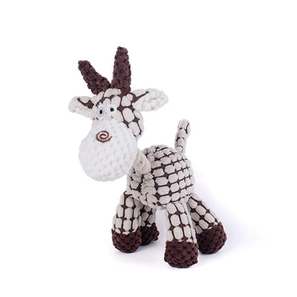Interactive Pet Sound Toy – Cotton Rope Donkey Plush for Dog & Cat Bite Training, Grey & Brown