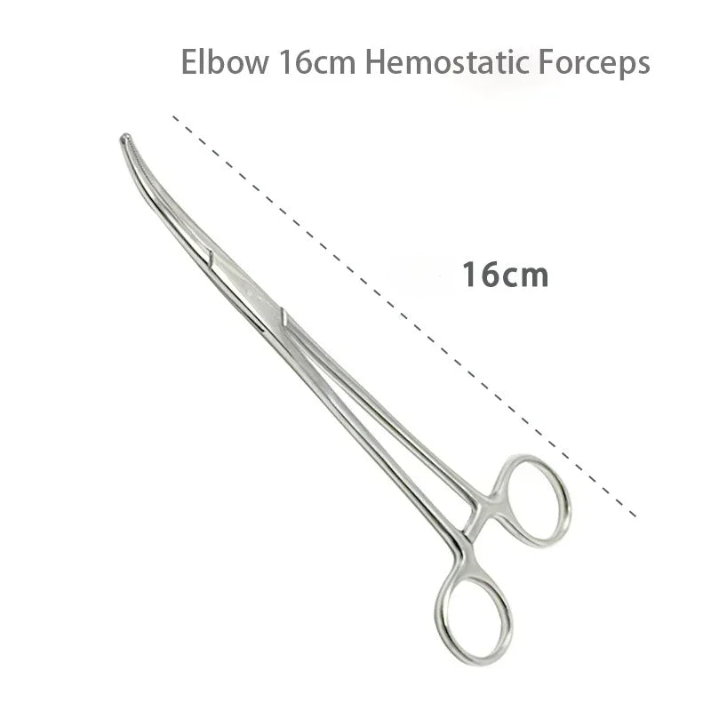 Stainless Steel Hemostatic Forceps - Locking Surgical Clamps with Curved & Straight Tip Pliers