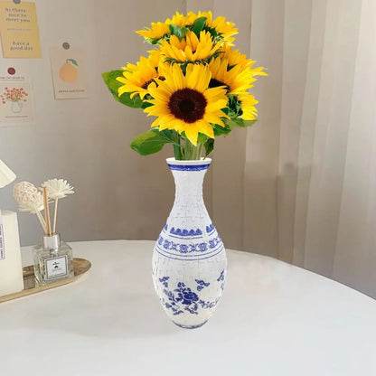 160-Piece 3D Curved Plastic Puzzle — Flower Vase DIY Art Puzzle for Home Decor, Flower Arrangements & Housewarming Gifts