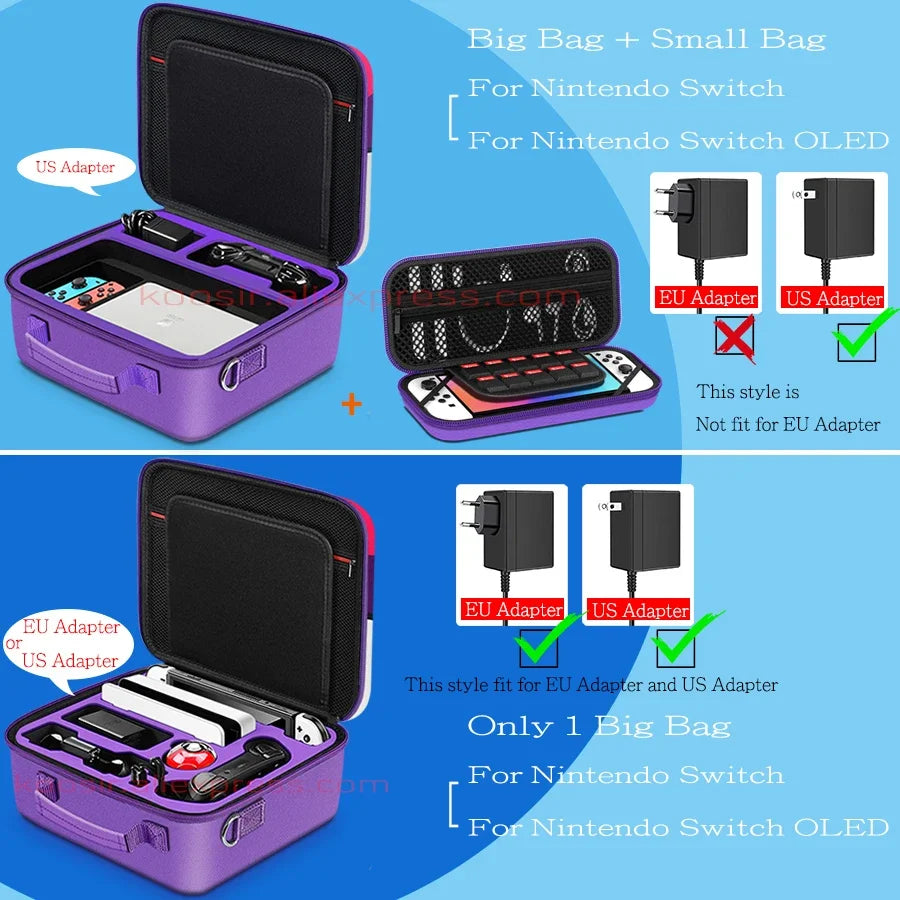 Cute Carrying Case for Nintendo Switch — Hard Shell Storage & Shoulder Bag for Switch OLED Console & Accessories