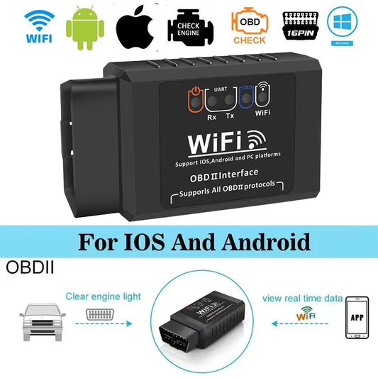 OBD2 WiFi ELM327 V1.5 Scanner - Car Code Reader Diagnostic Tool for iPhone iOS & Android