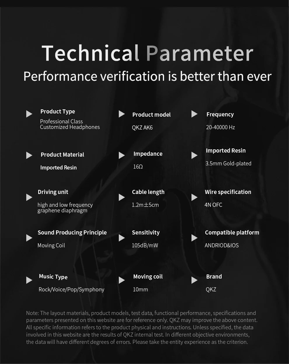 QKZ AK6 In-Ear Earphones - 6 Dynamic Drivers, Stereo Headphones with Mic, Sports HIFI Subwoofer Monitor Earbuds