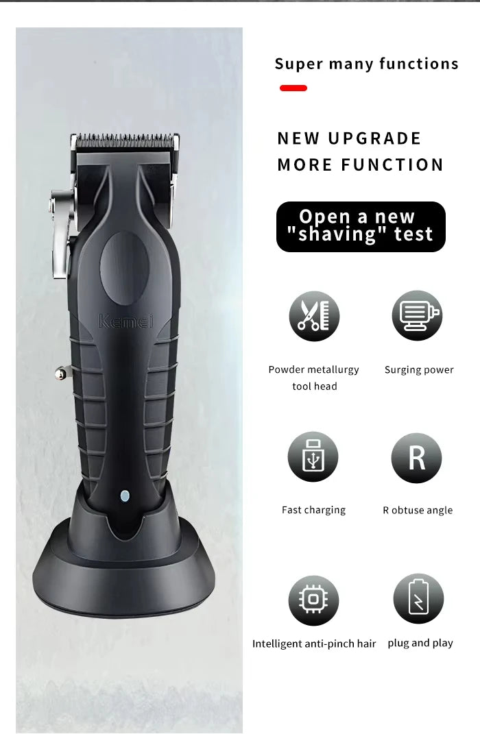 Kemei Professional Hair Clipper Kit – KM-2296, KM-2299, KM-1102 Electric Shaver & Cordless Trimmer for Men’s Hair Cutting