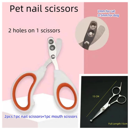 Pet Grooming Scissors Set – Professional Dog Hair Trimming Tools, Bent & Straight Scissors, Teddy Haircut Clippers