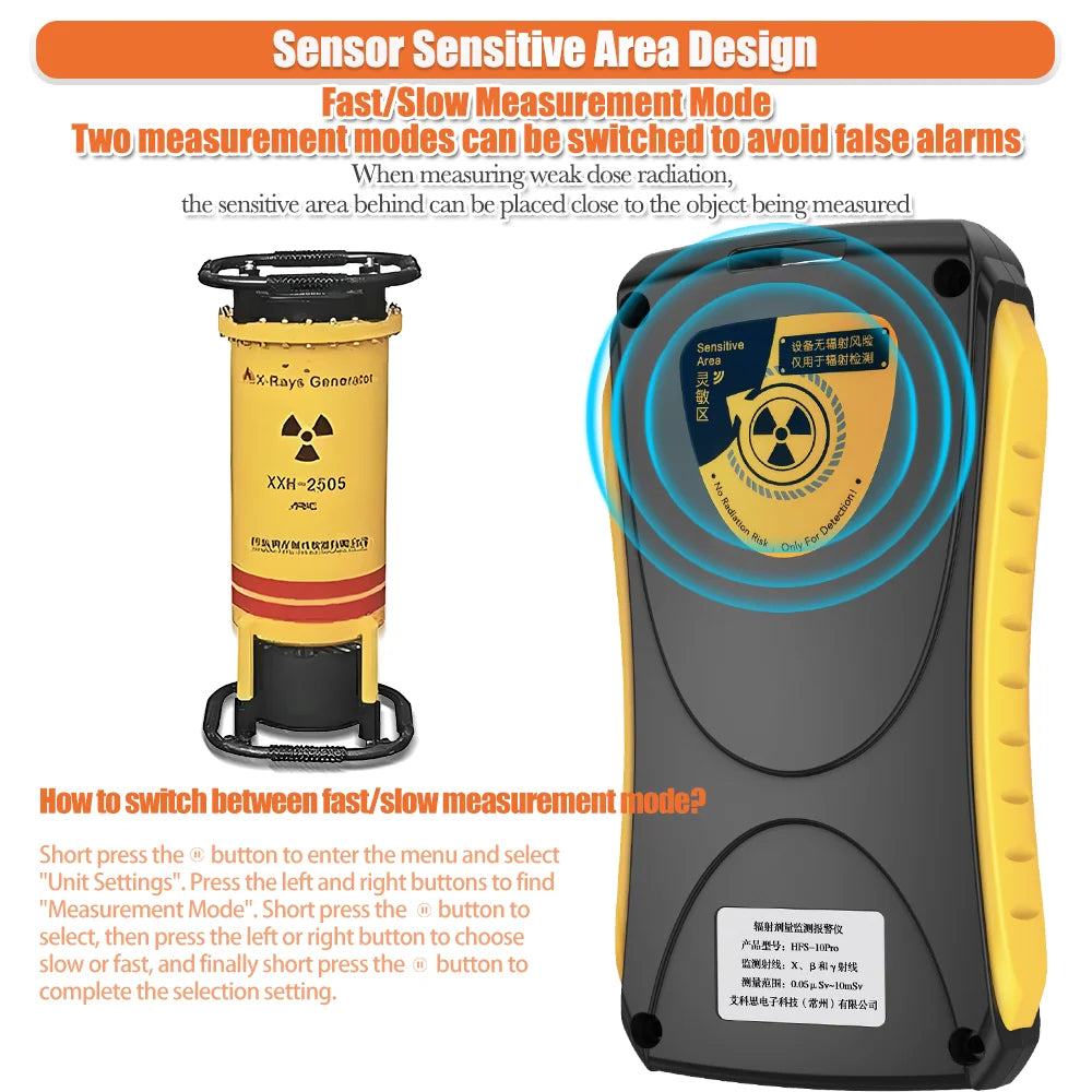 AIKESI HFS-10Pro Nuclear Radiation Detector - Geiger Counter for X, Beta & Gamma Rays with Energy Compensation