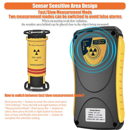 AIKESI HFS-10Pro Nuclear Radiation Detector - Geiger Counter for X, Beta & Gamma Rays with Energy Compensation