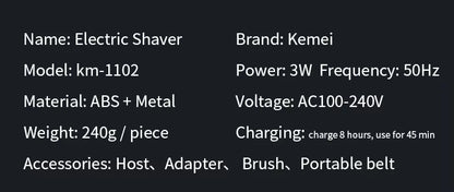 Kemei Professional Hair Clipper Kit – KM-2296, KM-2299, KM-1102 Electric Shaver & Cordless Trimmer for Men’s Hair Cutting