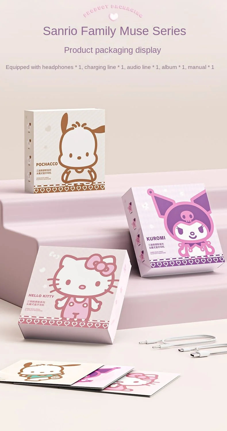 Hello Kitty & Kuromi S05 Wireless Bluetooth Headset — Kawaii Cartoon Character Headphones for Students, New Style