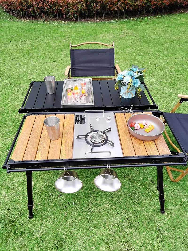 Lohascamping Folding IGT Table – Lightweight Portable Roll Table with Adjustable Legs for BBQ, Desktop Burner & Backpacking