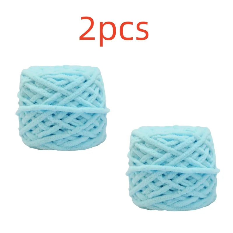 100g Chenille Knitting Yarn – Soft Thick Cotton Ice Strip Wool for DIY Hand Knitting Scarves & Crafts