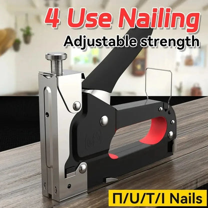 4-in-1 Nail & Staple Gun Kit — 4000 Staples, Multi-Purpose Tool for Wood, Fabric & DIY Home Repairs