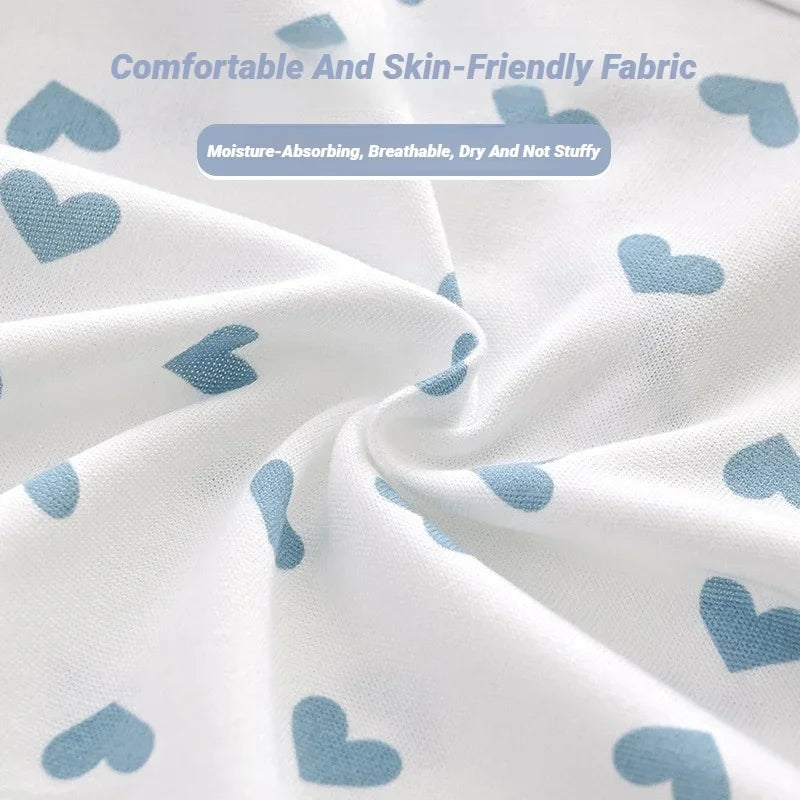 5 Pcs Women’s Soft Briefs Set - Heart Plaid Print Breathable Panties for Comfortable Everyday Intimates