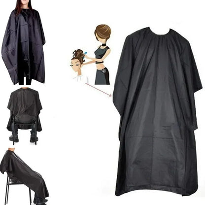 Professional Black Hairdressing Cape – Waterproof Salon Barber Gown, Hair Cutting Apron Wrap