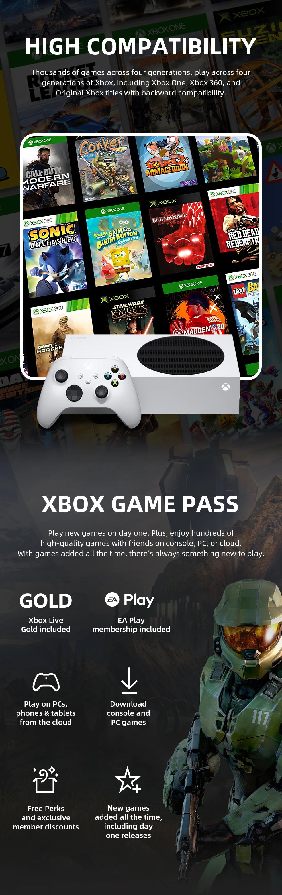 100% Original Microsoft Xbox Series S 512GB – Unlocked Version Game Console with Xbox Wireless Controller