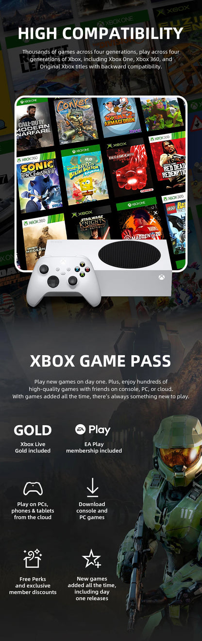 100% Original Microsoft Xbox Series S 512GB – Unlocked Version Game Console with Xbox Wireless Controller