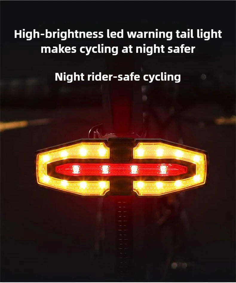 Rechargeable Bike Tail Light with Turn Signals | Wireless Remote Cycling Back Light for Night Riding