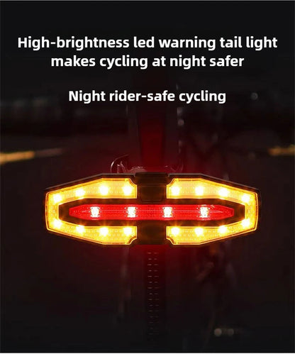 Rechargeable Bike Tail Light with Turn Signals | Wireless Remote Cycling Back Light for Night Riding