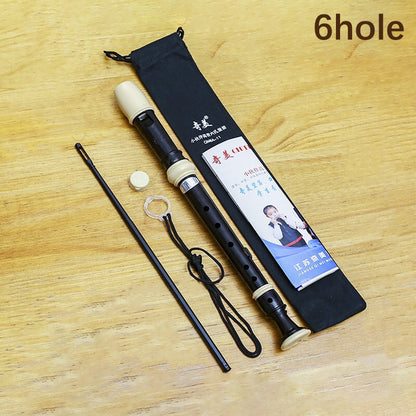 Professional 8-Hole Treble Flute – Soprano Recorder Clarinet, Adjustable, Food-Grade ABS, Non-Toxic Black Sound