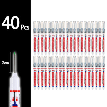 2cm Waterproof Deep Hole Marker Pen - Long Head Carpenter Markers for Metal Woodworking Tools 4-80pcs