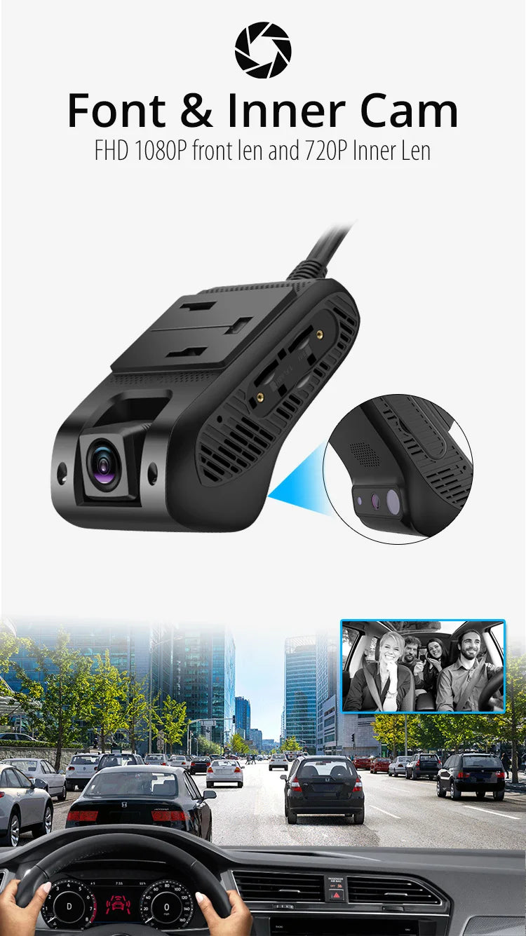 Jimi JC400P 4G Car Camera – 1080P Dual Cameras, GPS Tracking, Wifi Hotspot, Live Stream, DVR Dash Cam with Free App