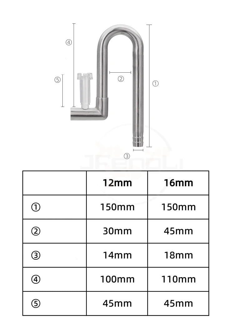 AQUAPRO Mini Stainless Steel Skimmer – Inlet & Outlet Pipes for Aquarium Fish Tanks, Filtro Accessories