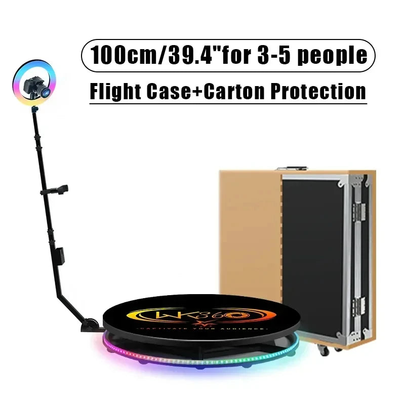 CHACKTOK 360° Spin Photo Booth Machine – Automatic Party Camera Booth with App Control & Custom Logo Software