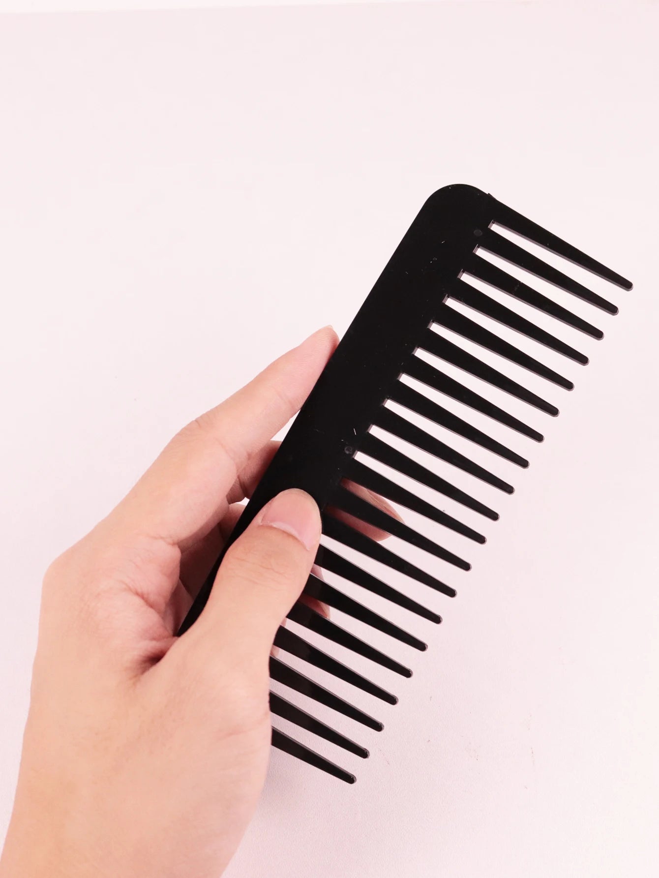 Thick Plastic Heat-Resistant Salon Comb – Anti-Static Long & Wide Tooth Comb for Real Hair Wigs