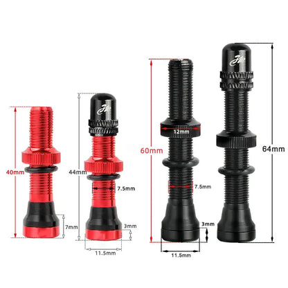 Deemount 2PCS Bicycle Tubeless Schrader Valves — Brass Core CNC Anodized MTB & Road Bike Rim Nipple