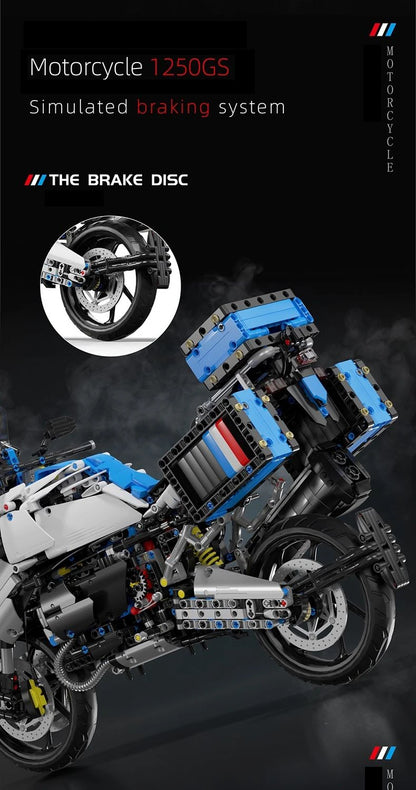 High-Tech 1:5 Motorcycle Model – Modular Brick Racing Motorbike Building Set Toy for Boys T4022