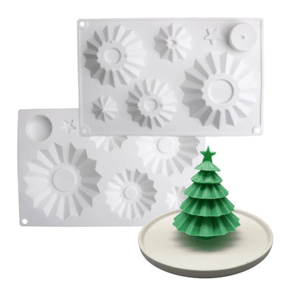 Christmas Silicone Cake Molds — Tree, Snowflake & Hat Shapes for Mousse, Chocolate & Holiday Baking