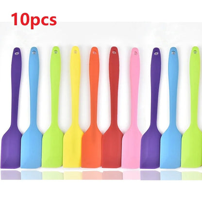 5/10/15/20PCS Silicone Baking Spatula Set – Heat Resistant Cream & Cake Scraper Tools, Seamless Non-Stick Kitchen Utensils (Random Colors)