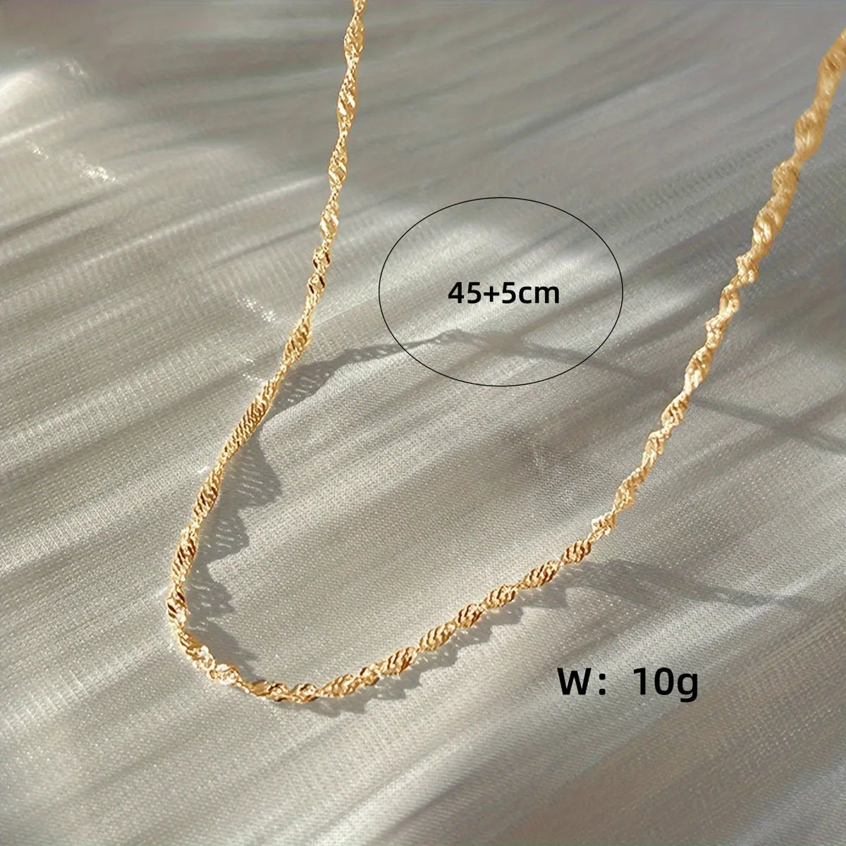 Exquisite Gold Plated Stainless Steel Thin Necklace – Simple Clavicle Chain for Women, Elegant Fashion Jewelry