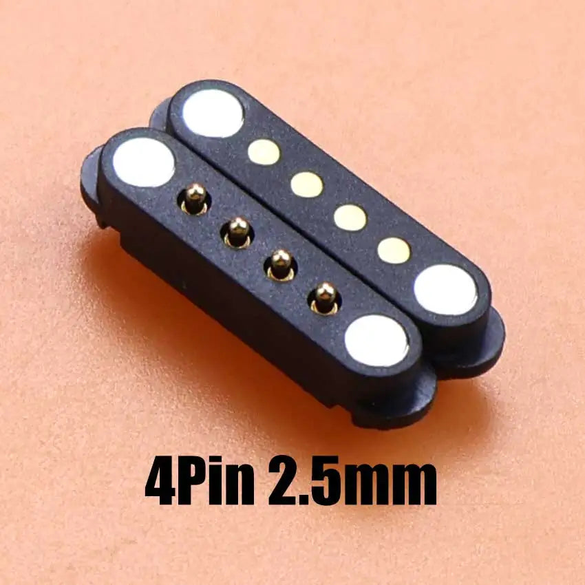 DC Magnetic Pogo Pin Connector - 2–8 Pin Spring-Loaded Male/Female Power Socket, 2.5/2.54/2.8mm Spacing