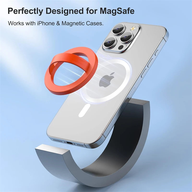 Magnetic Liquid Silicone Phone Finger Strap – Hands-Free MagSafe Grip and Stand for iPhone 17 and 16 Series