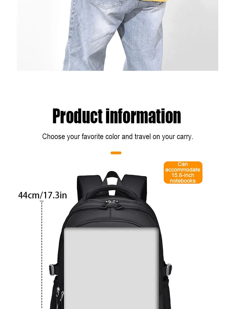 Multi-Layer Waterproof Oxford Backpack - Large Capacity, Stylish Commuter and Student Bag for Out-of-Town Travel