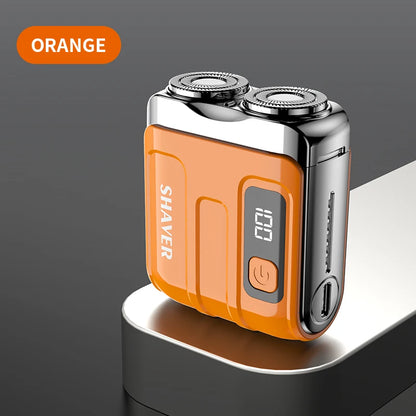Mini Electric Smart Shaver – Household & Car Use, Dual Blade Rechargeable Beard Trimmer with Digital Display