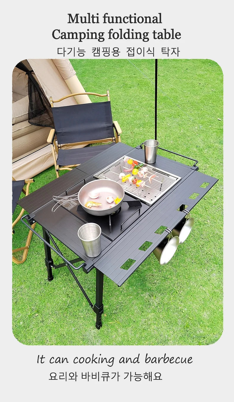 Lohascamping Folding Camping IGT Table – Lightweight Portable Roll Table with Adjustable Legs for BBQ, Desktop Burner & Backpacking