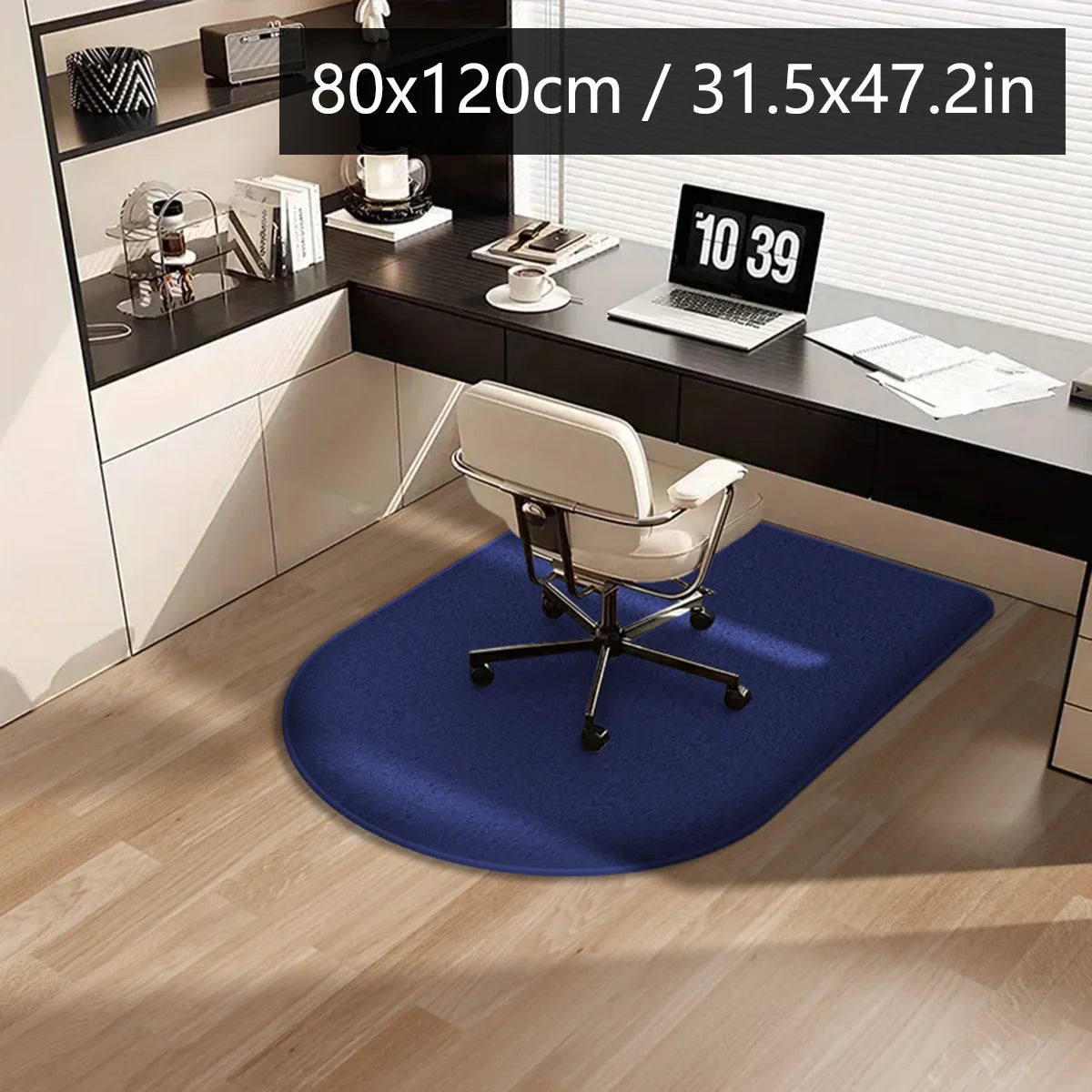 Solid Color Flannel Chair Mat – Thickened Soft Floor Carpet for Computer Desk, Swivel Chair, Study & Dressing Table Use