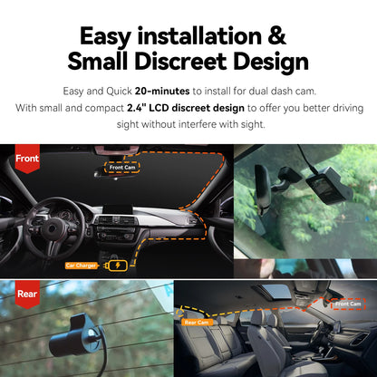 DDPAI Z40 Dash Cam - Sony IMX335 Car Camera Recorder, 1944P HD Video, GPS Tracking, 360° Rotation, WiFi DVR, 24H Parking Protection