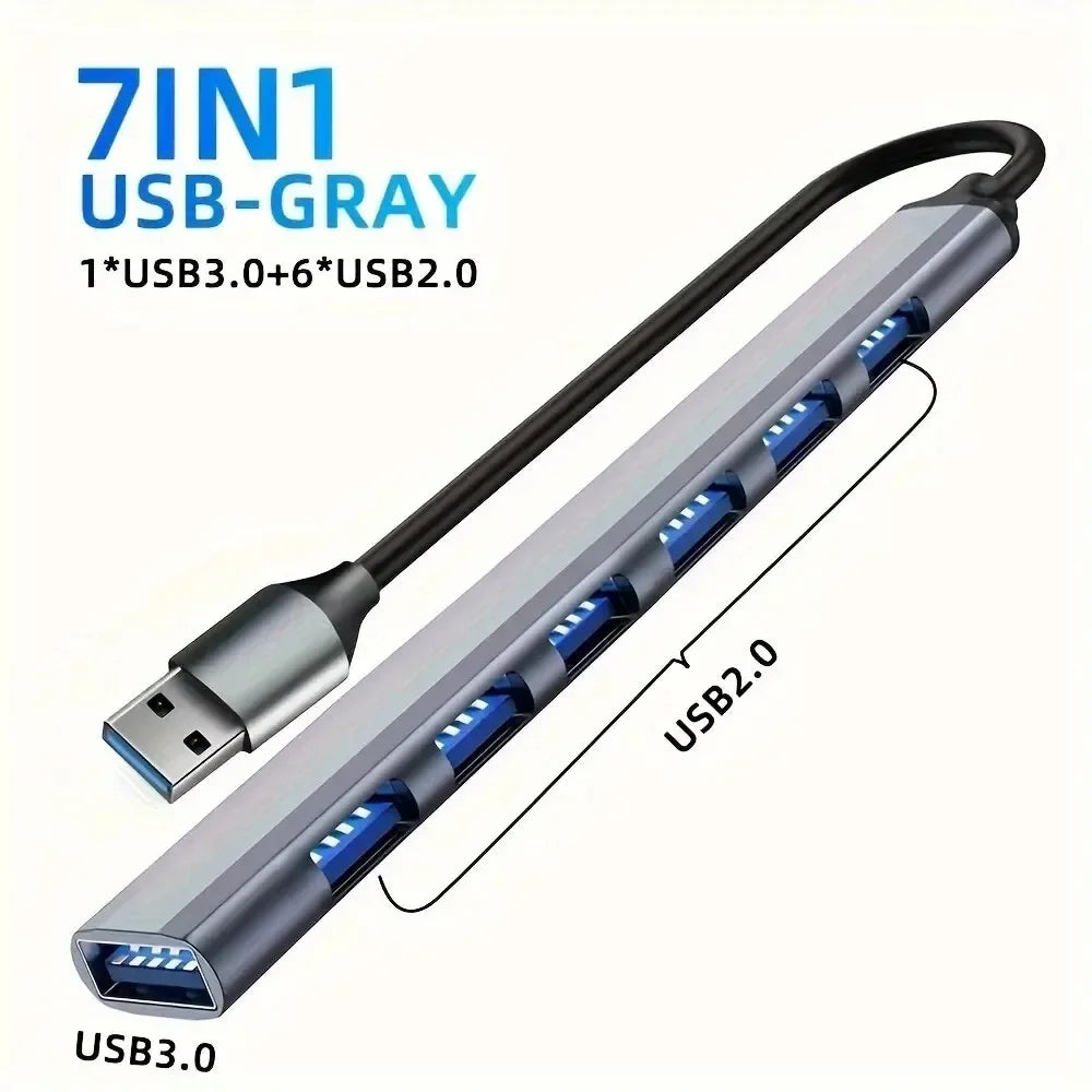 8-in-1 USB Type-C Hub Adapter – 4K HDMI, SD/TF Card Reader, RJ45, PD Fast Charging for MacBook & Notebook
