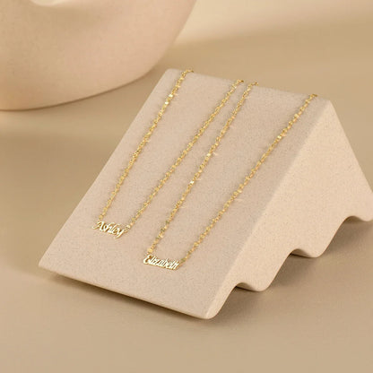 Personalized Gold Name Necklace - Custom Handmade Lip Chain Jewelry Gift for Women, Moms & Birthdays
