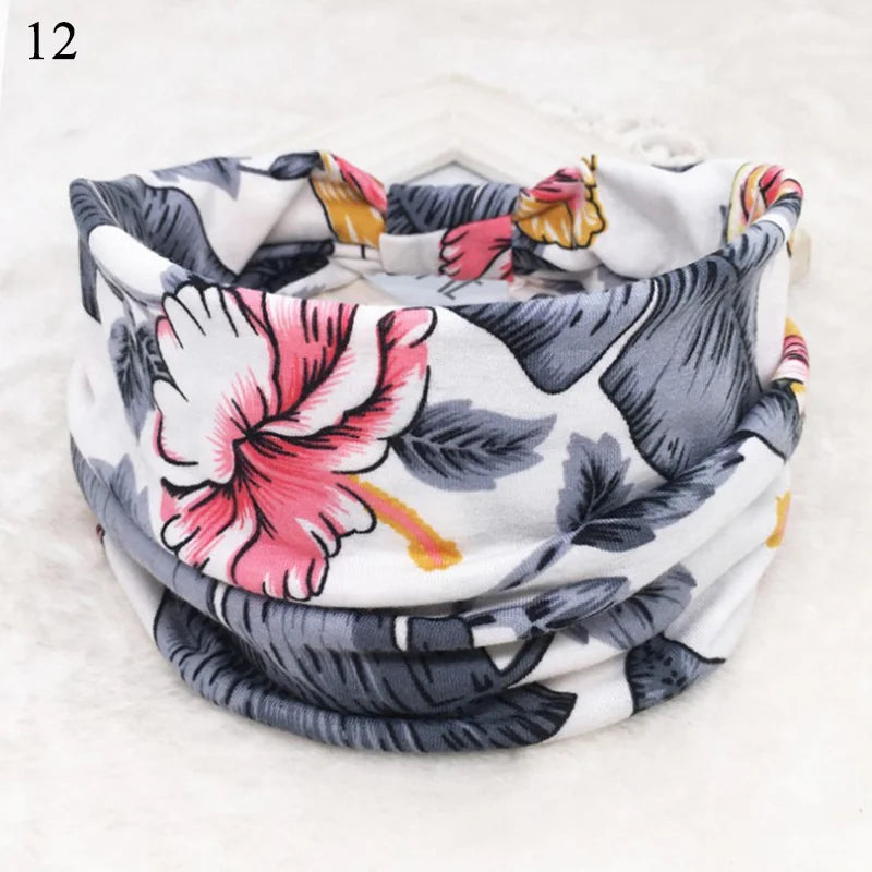 Bohemian Wide Cotton Stretch Headband for Women – Turban Headwrap, Bandage Hairband, Bandana Hair Accessories