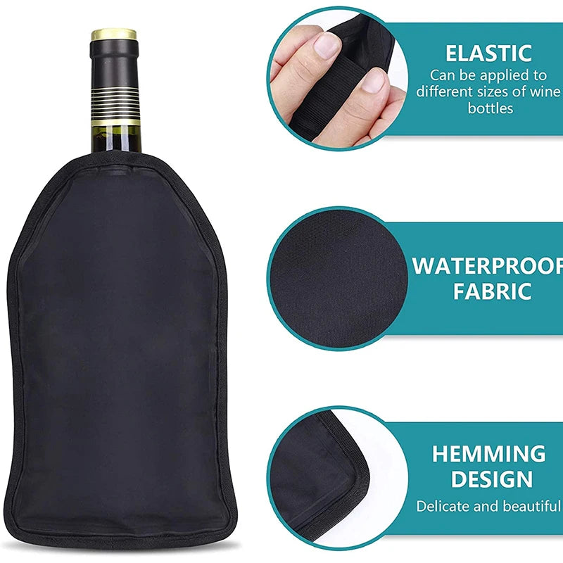 Wine Cooling Holder Ice Bag – Nylon Jelly Cooler Sleeve for Beer, Champagne & Soft Drinks, Picnic & Bar Tool
