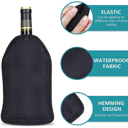 Wine Cooling Holder Ice Bag – Nylon Jelly Cooler Sleeve for Beer, Champagne & Soft Drinks, Picnic & Bar Tool