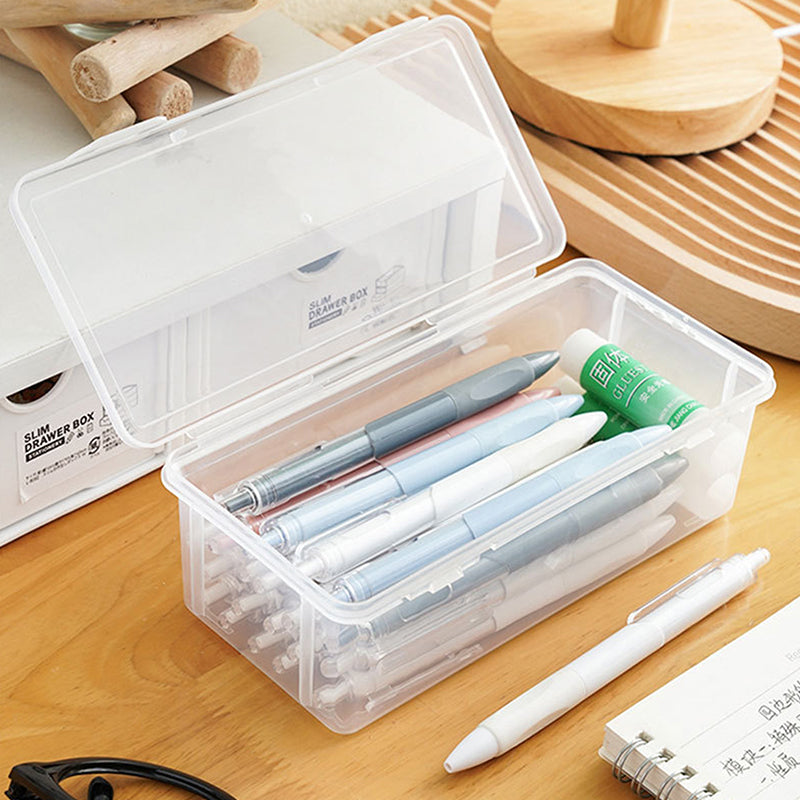 Transparent Pencil Case Box | PP Material Stationery Storage Pouch for School Supplies