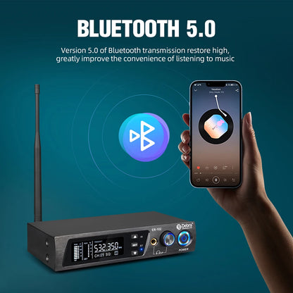 Debra ER102 UHF Wireless In-Ear Monitor System – Multiple Professional Transmitters for Small Concerts & Home Theater