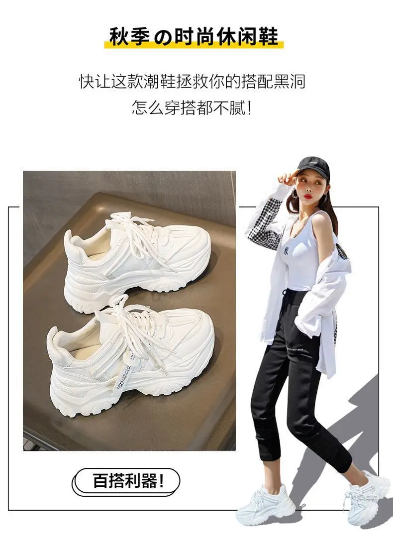 Women's Platform Sneakers - 2024 Spring Fashion Thick Sole Casual Shoes & Tennis Trainers