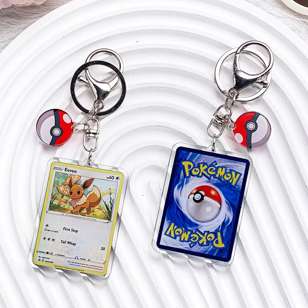 Pokemon Acrylic Keychain Charms - Pikachu Bulbasaur Jigglypuff Bag Pendant Backpack Accessories Gift