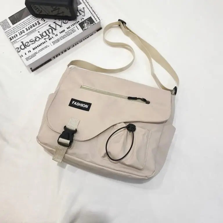 Men’s Large Capacity Messenger Bag – Fashion Canvas Nylon Crossbody Shoulder Bag for Casual & Student Use