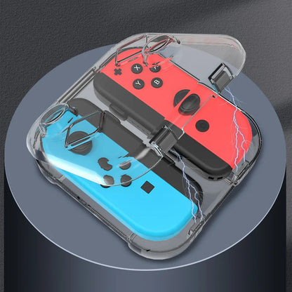 Nintendo Switch Joy-Con Mini Storage Case – Transparent PC Box with Wristband & Silicone Cover for Zelda OLED